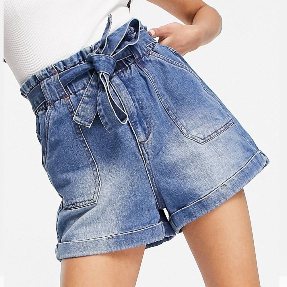 Urban Bliss paperbag short in mid wash